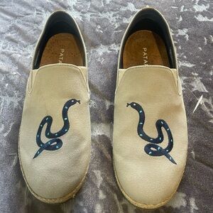 Patara Snake Embroidered Canvas Slip-On Espadrilles | US 11 EU 44